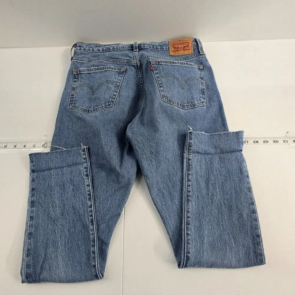 Levi's 501 button fly jeans‎ blue denim womens 29x28 light wash 6679